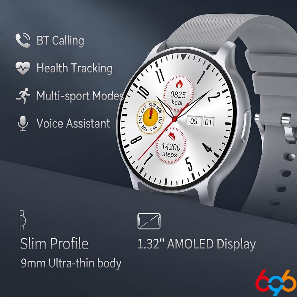 Smartwatch Slim Watches For Men - สมาร์ทวอทช์ AMOLED บางเฉียบ ขนาด 1.32 นิ้ว