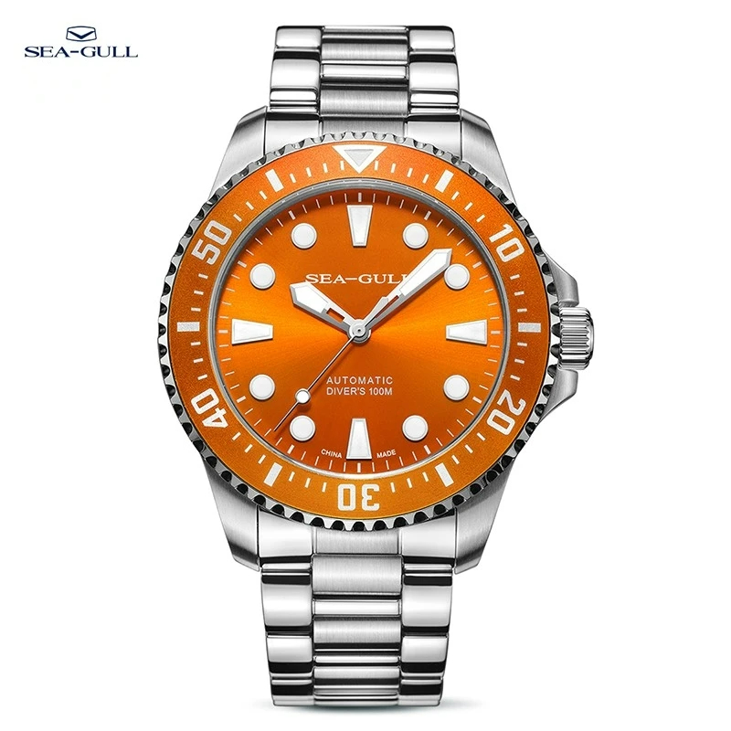 Omega Watch Constellation - Seagull นาฬิกาผู้ชายอัตโนมัตินาฬิกาข้อมือ Sapphire 10Bar กันน้ําดําน้ํา Sapphire