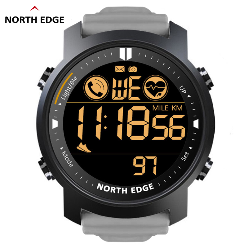 Smartwatch Running Watches For Men - NORTH EDGE สมาร์ทวอท์ชผู้ชายเครื่องวัดชีพจรกันน้ำ50M ว่ายน้ำกีฬาวิ่ง Pedometer นาฬิกาจับเวลา