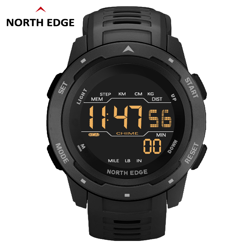 Smartwatch Running Watches For Men - นาฬิกาอัจฉริยะ NORTH EDGE สำหรับผู้ชายและผู้หญิง นาฬิกาสปอร์ต แสดงเวลาสองโซน