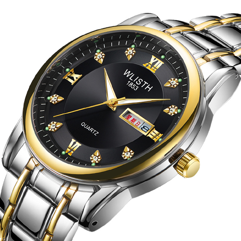 Smartwatch Trending Watches For Men - นาฬิกาข้อมือผู้ชาย UTHAI แฟชั่นทันสมัย ปฏิทินคู่ ไฟกลางคืน กันน้ำ