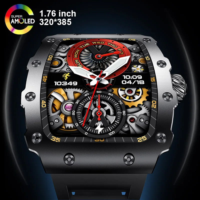 Smartwatch Trending Watches For Men - นาฬิกาอัจฉริยะรุ่นใหม่ หน้าจอ AMOLED 1.76 นิ้ว หน้าปัดแบบไดนามิก