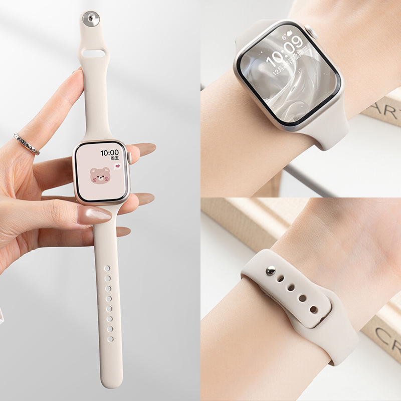 Smartwatch Slim Watches For Men - สายซิลิโคนบางสำหรับ Apple Watch ขนาด 11 46/42