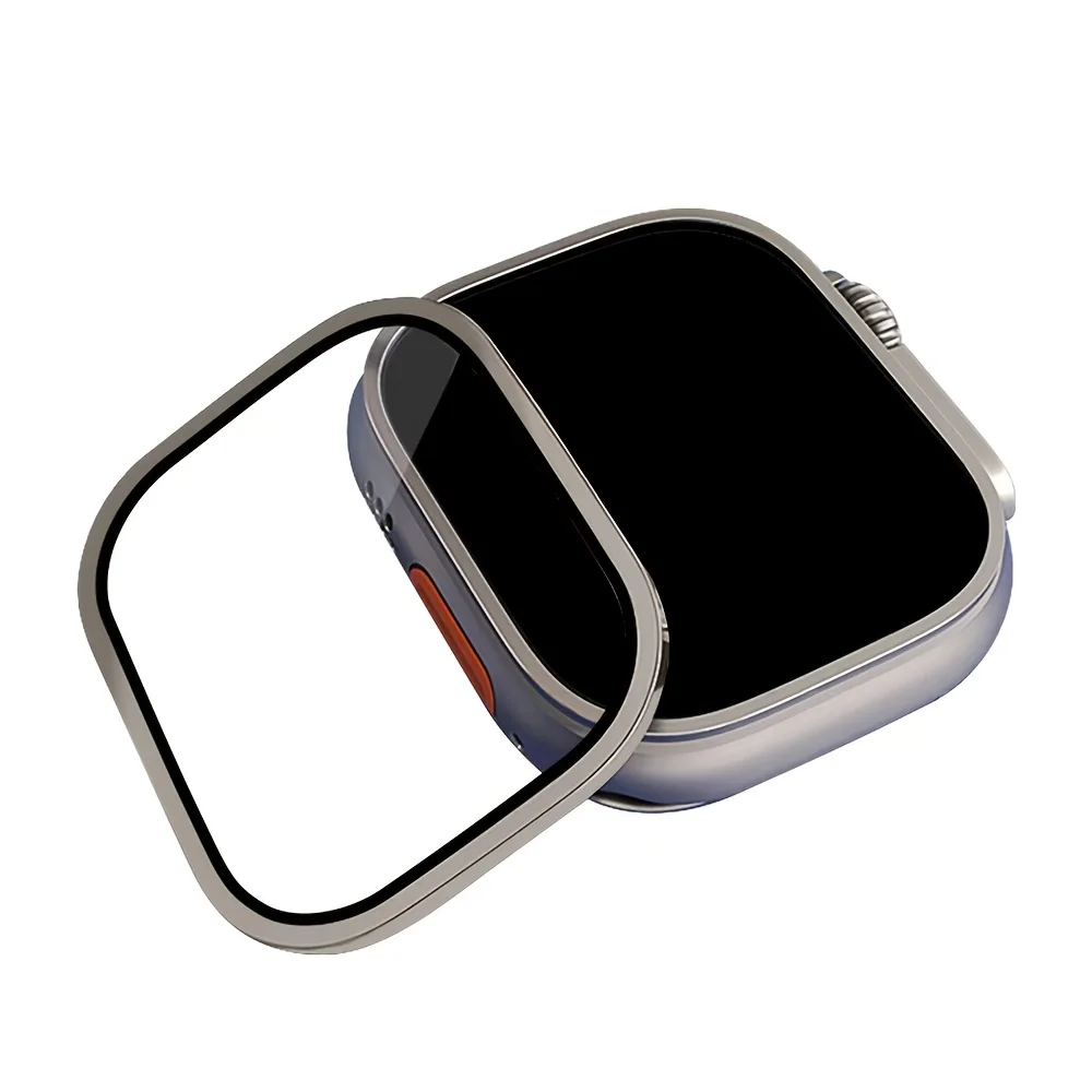 Smartwatch Apple Watches For Women - ฟิล์มกระจกนิรภัยสำหรับแอปเปิ้ลวอตช์อัลตร้า 49 มม.กรอบโลหะผสมไทเทเนียมป้องกันรอยขีดข่วนฟิล์มซีรีส์อัลตร้า 2 อุปกรณ์ป้องกันหน้าจอ
