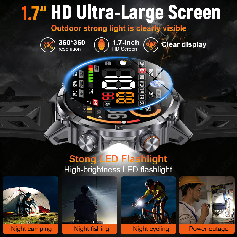 นาฬิกาอัจฉริยะสำหรับผู้ชาย ทนท - Smartwatch Running Watches For Men บทวิจารณ์และราคา