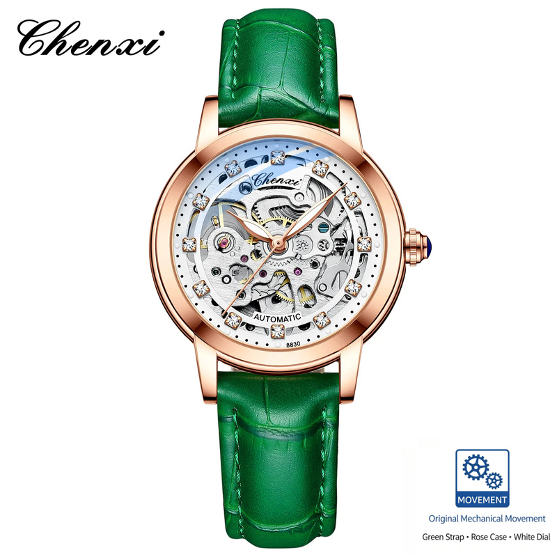 นาฬิกาข้อมือผู้หญิงแฟชั่น ระบบ - Skeleton Mechanical Watch บทวิจารณ์และราคา