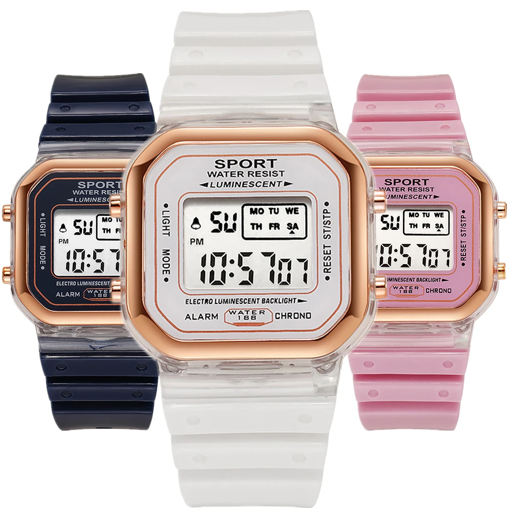 แฟชั่นแบรนด์นักเรียนโปร่งใสนาฬ - Chronograph Sport Watch บทวิจารณ์และราคา