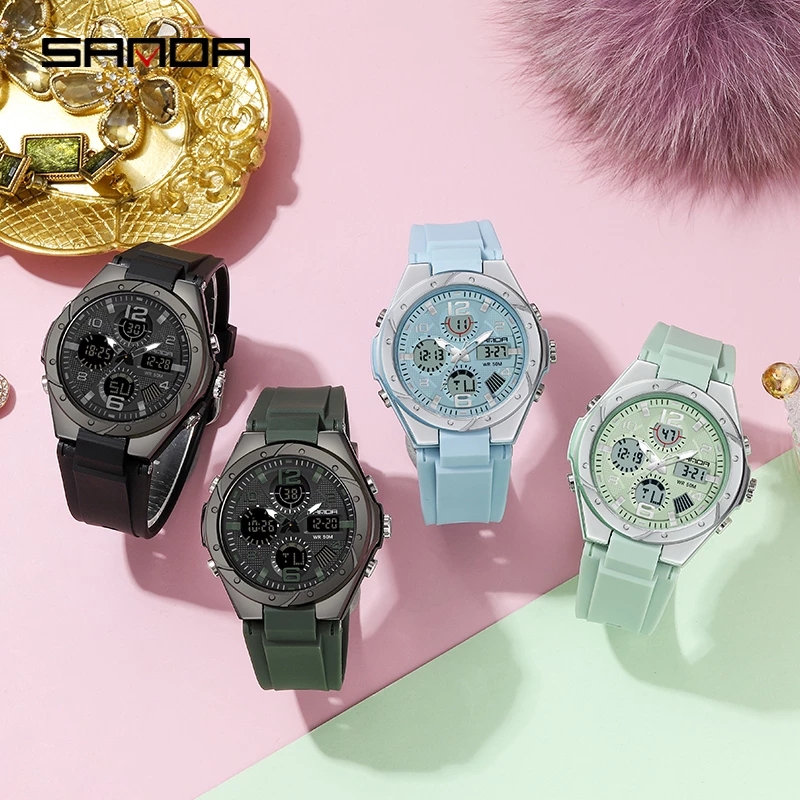 นาฬิกาข้อมือ SANDA สีชมพูสำหรั - Chronograph Sport Watch บทวิจารณ์และราคา