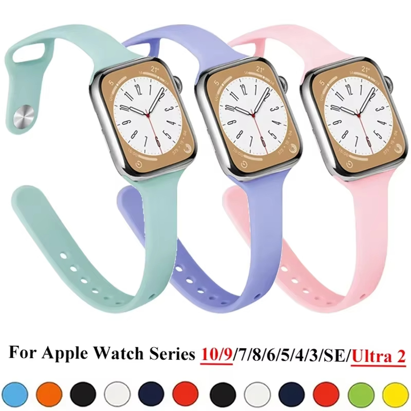สายซิลิโคนบางสำหรับ Apple Watc - Smartwatch Slim Watches For Men บทวิจารณ์และราคา